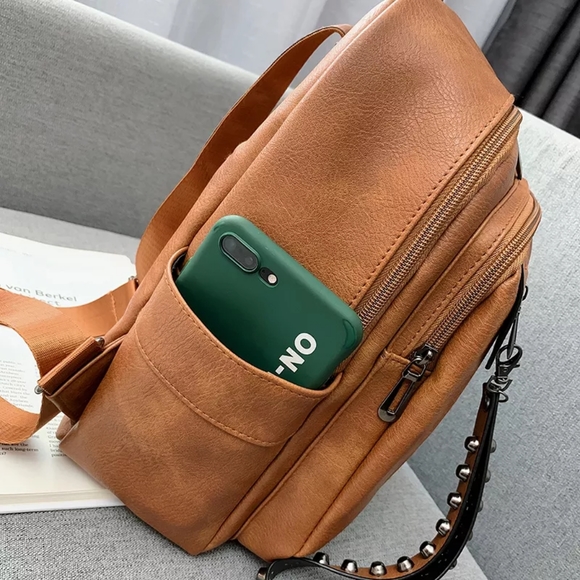 *NEW Leather Backpack Shoulder Bag - Picture 10 of 14